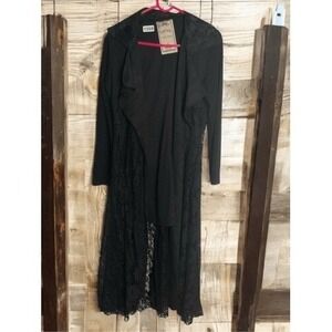 Vintage‎ Concept Black Lace Gothic Jacket Duster Cardigan Womens S China